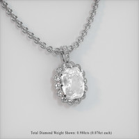 7.79 Ct. White Sapphire Pendant, Platinum 950 2