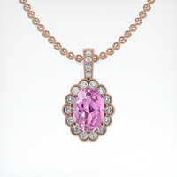 2.16 Ct. Gemstone Pendant, 14K Rose Gold 1