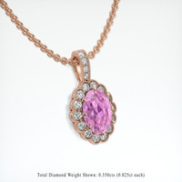 2.16 Ct. Gemstone Pendant, 14K Rose Gold 2