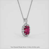 3.00 Ct. Pinkish Red Ruby Pendant, Silver 2