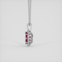 3.00 Ct. Pinkish Red Ruby Pendant, Silver 3