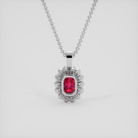 3.00 Ct. Pinkish Red Ruby Pendant, Silver 4