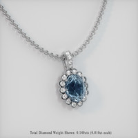 1.20 Ct. Gemstone Pendant, 14K White Gold 2