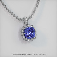 5.25 Ct. Gemstone Pendant, 14K White Gold 2