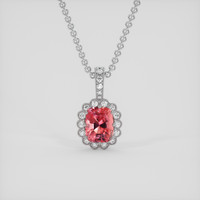 2.03 Ct. Padparadscha Sapphire Pendant, 14K White Gold 1