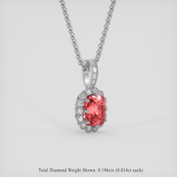 2.03 Ct. Padparadscha Sapphire Pendant, 14K White Gold 2
