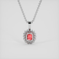 2.03 Ct. Padparadscha Sapphire Pendant, 14K White Gold 4
