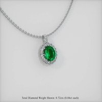 2.91 Ct. Emerald  Pendant - 18K White Gold