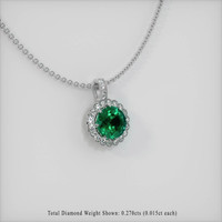 1.23 Ct. Emerald  Pendant - 18K White Gold