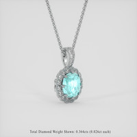 2.30 Ct. Electric Blue Paraiba Tourmaline Pendant, 18K White Gold 2