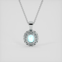 2.30 Ct. Electric Blue Paraiba Tourmaline Pendant, 18K White Gold 4