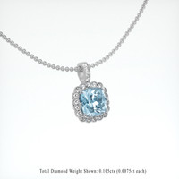 0.80 Ct. Gemstone Pendant, 18K White Gold 2