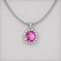 1.51 Ct. Sapphire Pendant, 18K White Gold 1