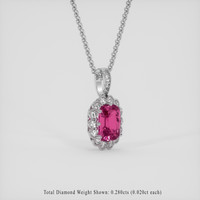 2.10 Ct. Pink Sapphire Pendant, 18K White Gold 2