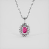 2.10 Ct. Pink Sapphire Pendant, 18K White Gold 4