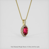1.01 Ct. Pinkish Red Ruby Pendant, 14K Yellow Gold 2