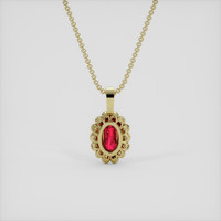 1.01 Ct. Pinkish Red Ruby Pendant, 14K Yellow Gold 4