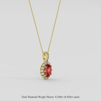 1.50 Ct. Padparadscha Sapphire Pendant, 14K Yellow Gold 2
