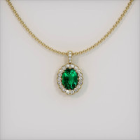 1.84 Ct. Emerald  Pendant - 18K Yellow Gold