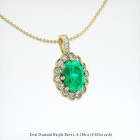 1.97 Ct. Emerald Pendant, 18K Yellow Gold 2