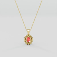 1.50 Ct. Padparadscha Sapphire Pendant, 18K Yellow Gold 4