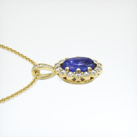 3.91 Ct. Blue Sapphire Pendant, 18K Yellow Gold 3