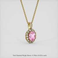 2.16 Ct. Pink Sapphire Pendant, 18K Yellow Gold 2