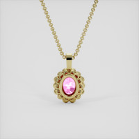 2.16 Ct. Pink Sapphire Pendant, 18K Yellow Gold 4