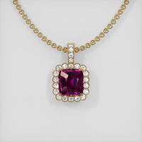 1.02 Ct. Purple Sapphire Pendant, 18K Yellow Gold 1