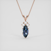 1.76 Ct. Blue Sapphire Pendant, 14K Rose Gold 1