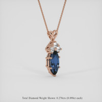 1.76 Ct. Blue Sapphire Pendant, 14K Rose Gold 2