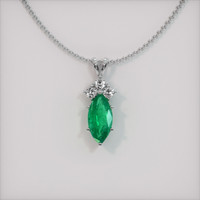 Emerald Pendant 0.75 Ct., 18K White Gold Preview