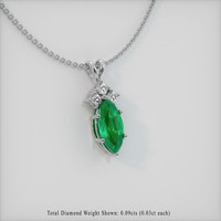 Emerald Pendant 0.75 Ct., 18K White Gold Preview