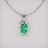 Emerald Pendant 0.70 Ct., 18K White Gold Preview