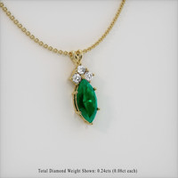 1.95 Ct. Emerald  Pendant - 18K Yellow Gold