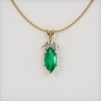 0.75 Ct. Emerald  Pendant - 18K Yellow Gold