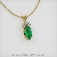 Emerald Pendant 0.75 Ct., 18K Yellow Gold Preview