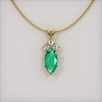 0.70 Ct. Emerald  Pendant - 18K Yellow Gold