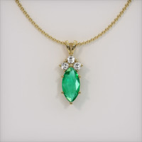 Emerald Pendant 0.70 Ct., 18K Yellow Gold Preview