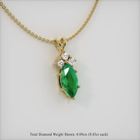 0.70 Ct. Emerald Pendant, 18K Yellow Gold 2