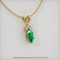 0.47 Ct. Emerald  Pendant - 18K Yellow Gold
