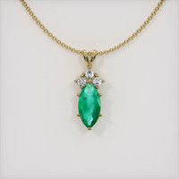 Accent Stones Emerald Pendant 0.48 Ct., 18K Yellow Gold Preview