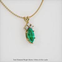 Accent Stones Emerald Pendant 0.48 Ct., 18K Yellow Gold Preview