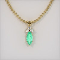 1.33 Ct. Emerald Pendant, 18K Yellow Gold 1