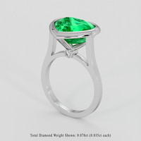 6.31 Ct. Emerald Ring, Platinum 950 2