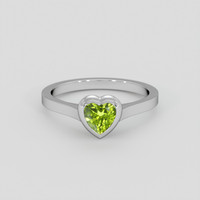1.03 Ct. Yellowish Green Peridot Ring, Silver 1