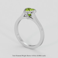 1.03 Ct. Yellowish Green Peridot Ring, Silver 2