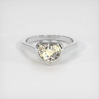 2.06 Ct. Peach Sapphire Ring, 10K White Gold 1