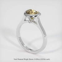 2.06 Ct. Peach Sapphire Ring, 10K White Gold 2