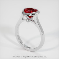 2.33 Ct. Ruby Ring, 14K White Gold 2